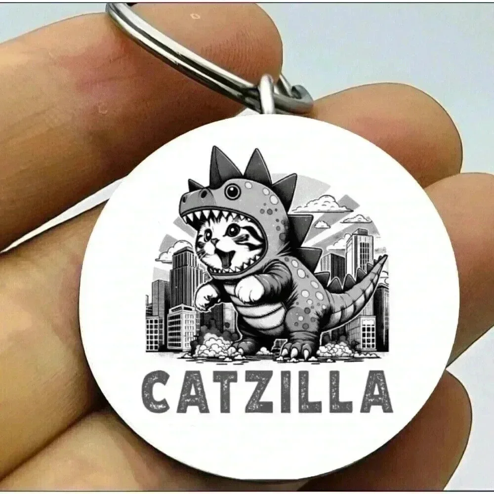 Kitty Cat Baby Catzilla Monster Hot Cute Keychain